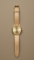 Champagne gold leather watch
